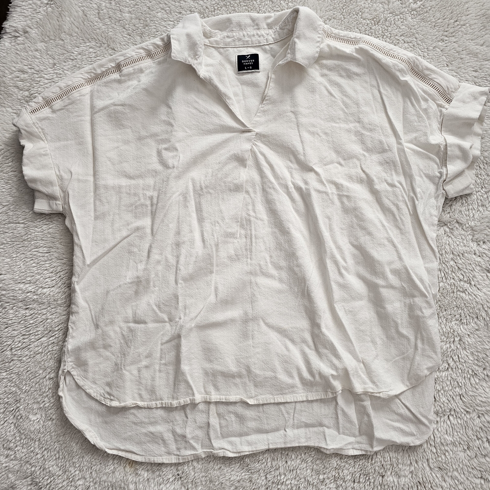 Denver Hayes White Casual Button Down Shirt